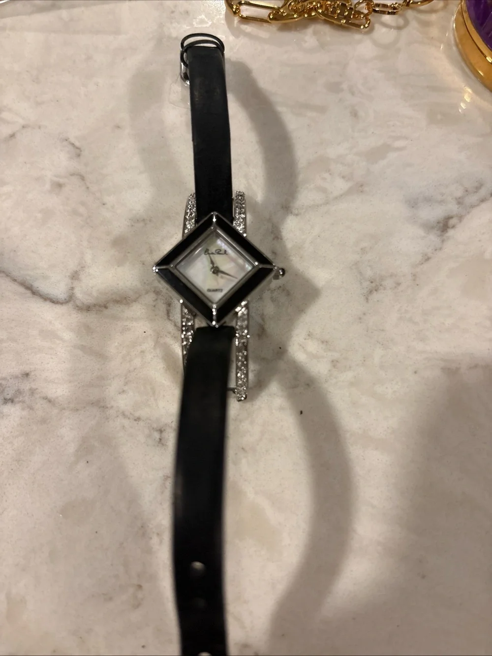 Edwin Pearl Silver and Black Women's Watch